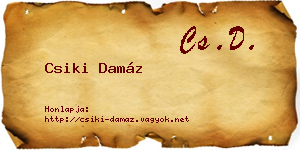 Csiki Damáz névjegykártya